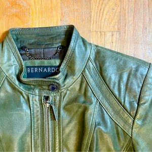 Olive Green Italian Leather Jacket